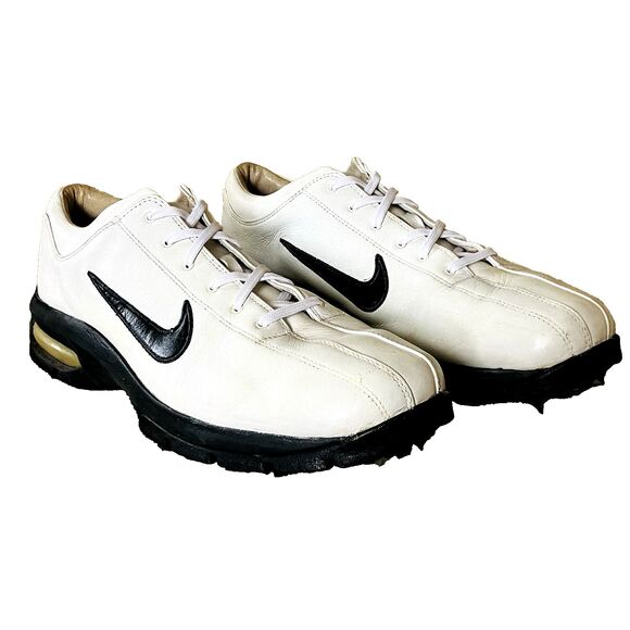 Nike Golf Shoes Sport Performance 307414 White Bicycle Toe 9 Men Removable Spike - Picture 4 of 14